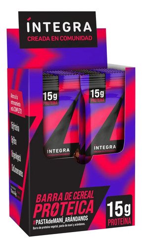 Barra Proteica Pasta de Maní Y Arándanos Caja 10u