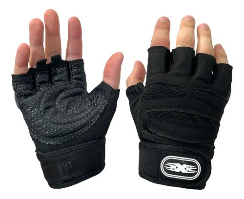 Guantes De Gimnasio Fitness Hombre Mujer Crossfit Pesas Bici Color Negro Talle M