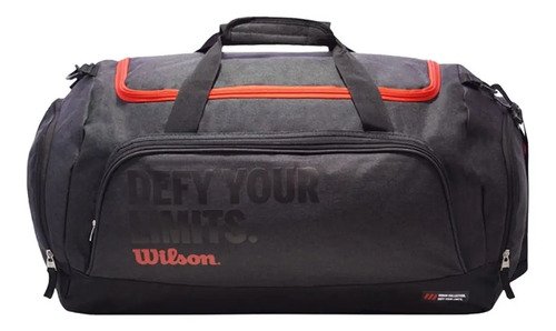 Bolso Deportivo Wilson Viaje Urbano Gym Bolsillo Mediano Color Negro