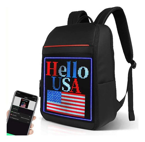 Mochila Viaje Welaso LED Bluetooth 25L con Panel Señalización y USB